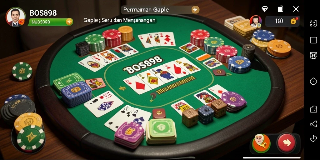 Tampilan gameplay seru dan interaktif di game Gaple.