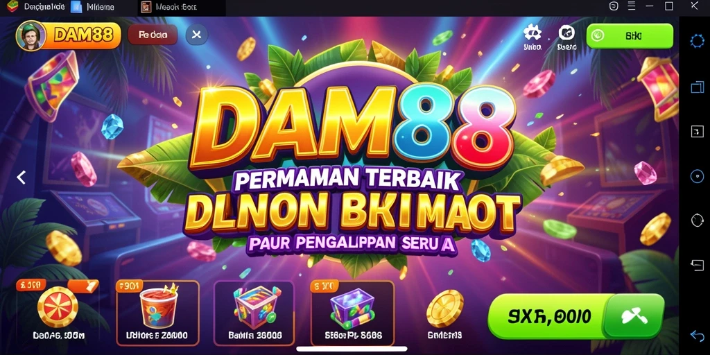 Tampak layar permainan Slot DAM88 yang seru dan penuh warna.