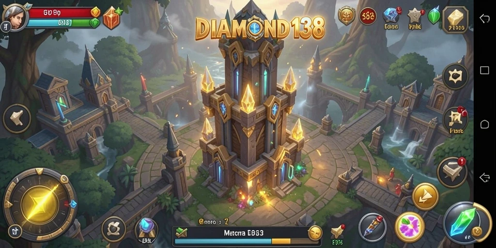 Tampilan gameplay menara yang mendebarkan dan strategi yang menantang.