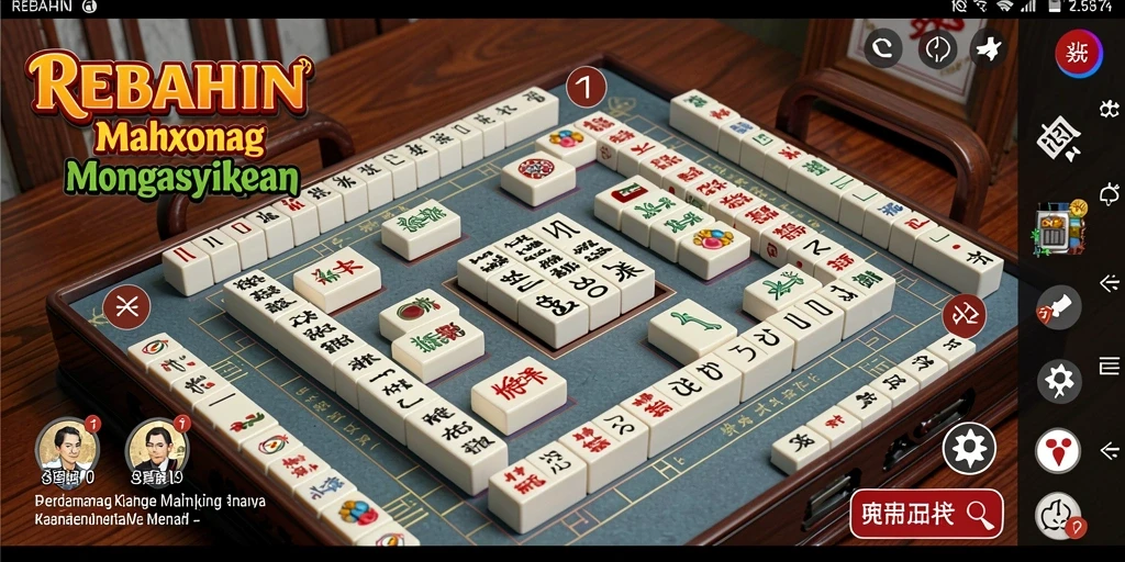Tampilan gameplay menarik dari REBAHIN yang penuh tantangan Mahjong.