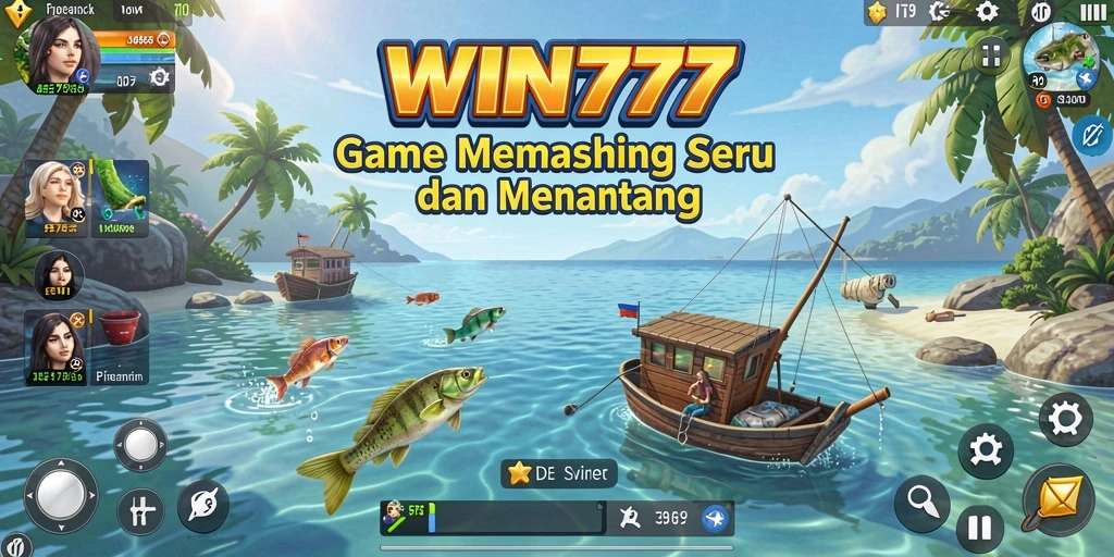 Menampilkan aksi memancing seru dalam gameplay WIN777.