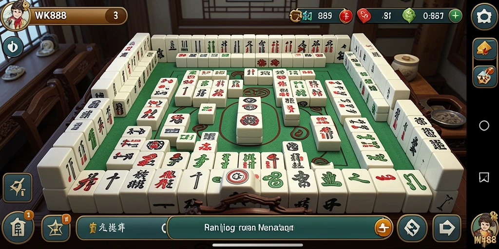 Tampilan gameplay menarik dari game Mahjong WK888.